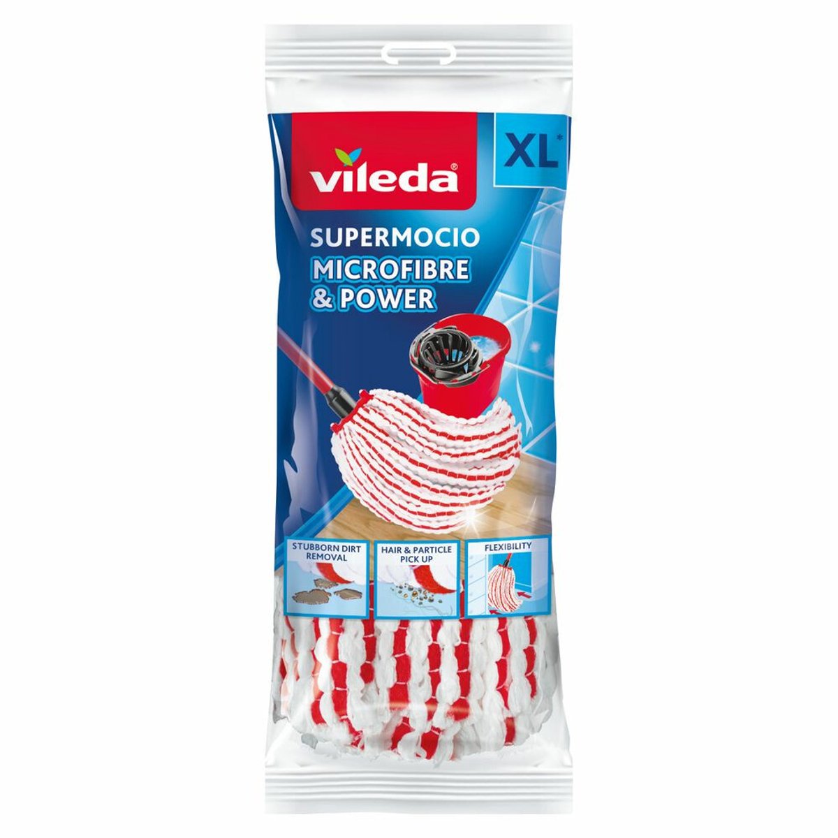 Vileda Super Mocio Microvezel & Power Navulling - 4 x - Voordeelverpakking