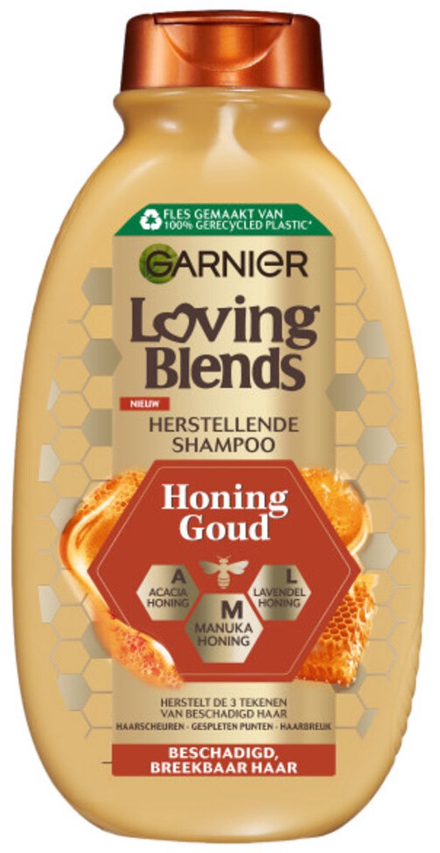 Garnier Loving Blends Honing Goud Shampoo - 3 x 300 ml - Voordeelverpakking