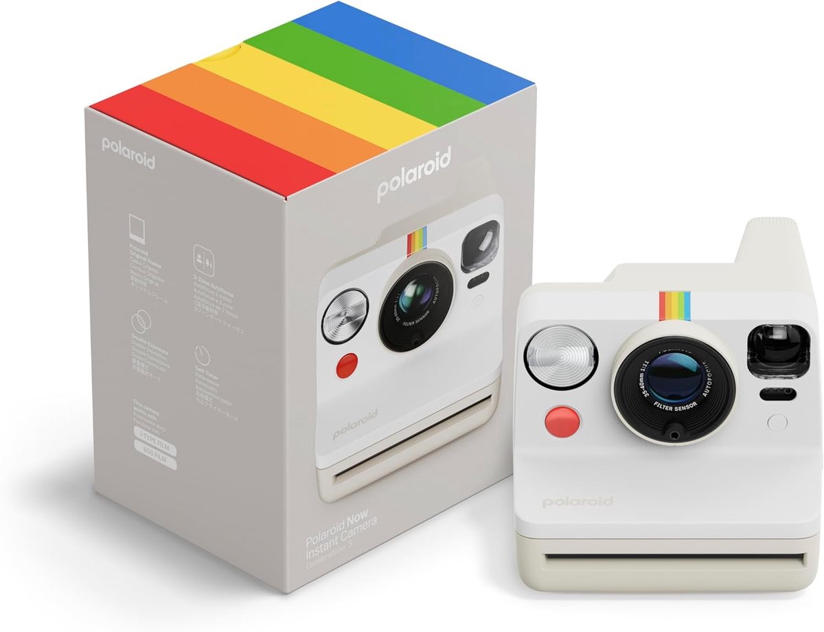 Directklaar Camera - Analoge Camera - Foto's Maken - Verbeterd Autofocus - Dubbele Belichting - Wit