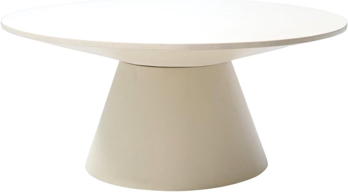 Salontafel Sep - Ronde Tafel - Woonkamer Inrichten - Japandi Stijl - 90x40cm - Beige