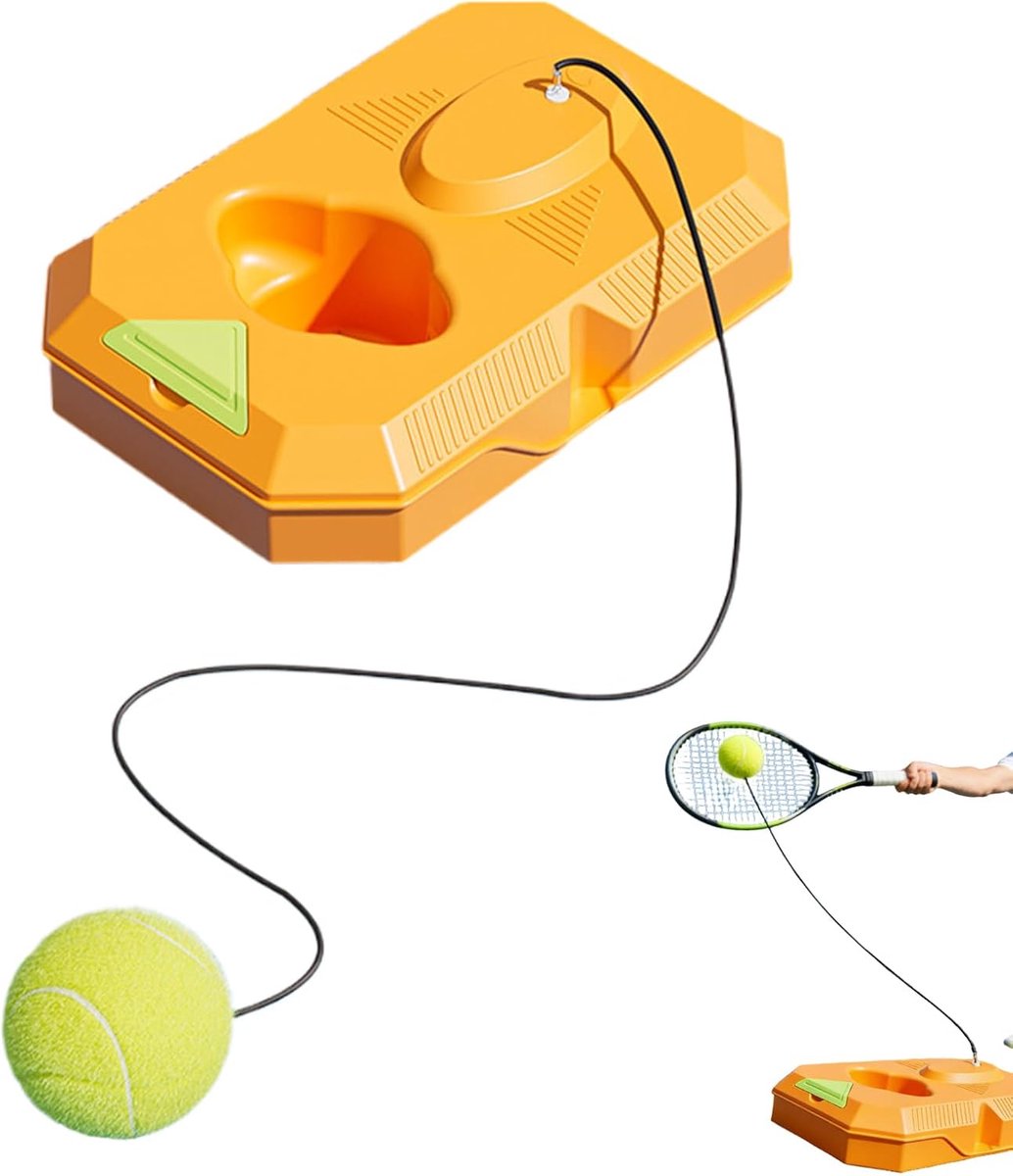 Tennistrainer Reboundbal - Enkele Trainingstool - Bal Vangen Fitness - Duurzaam ABS Materiaal - 26x17x6.2cm - Oranje