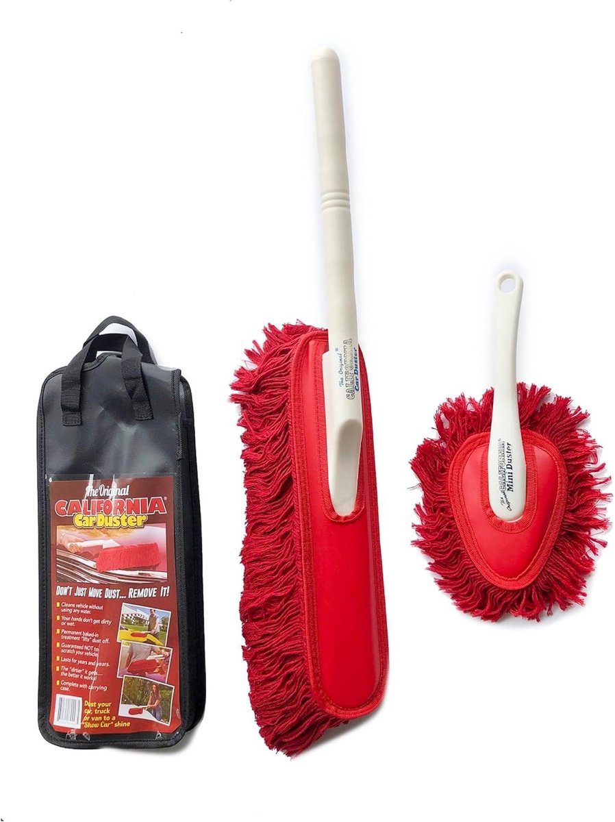 Autostofdoek Kit - Reinigingsset Interieur Exterieur - Snel Stof Verwijderen - Antikras Milieuvriendelijk - 65 x 11 cm - Rood