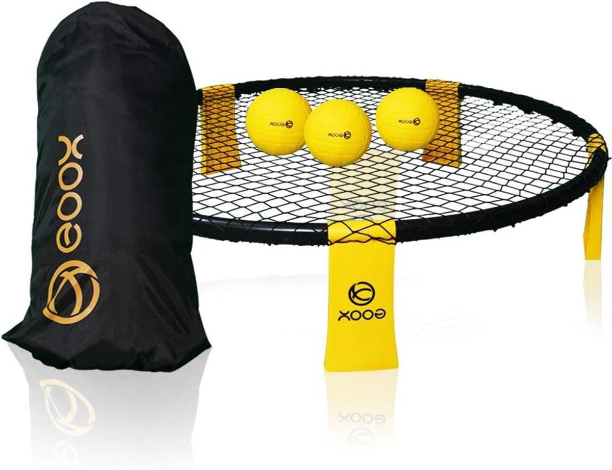 Outdoor Bal Spel - Strandspel Gazonspel - Actief Spelen - Inclusief Net en Pomp - 3 Ballen - Meerdere Kleuren