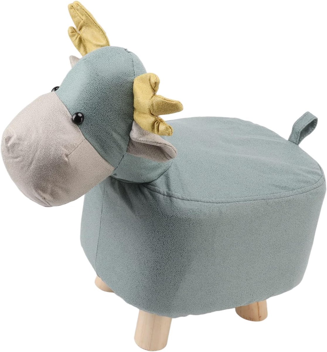 Dierenvoetbank - Mini Poef - Kinderkamer Decoratie - Antislip en Veilig - 30 x 25 x 24 cm - Blauw