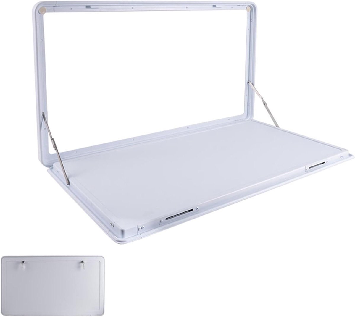 Klaptafel Camper - Opklapbare Tafel - Buiten Eten - Afsluitbaar Ontwerp - 60 x 45 cm - Wit