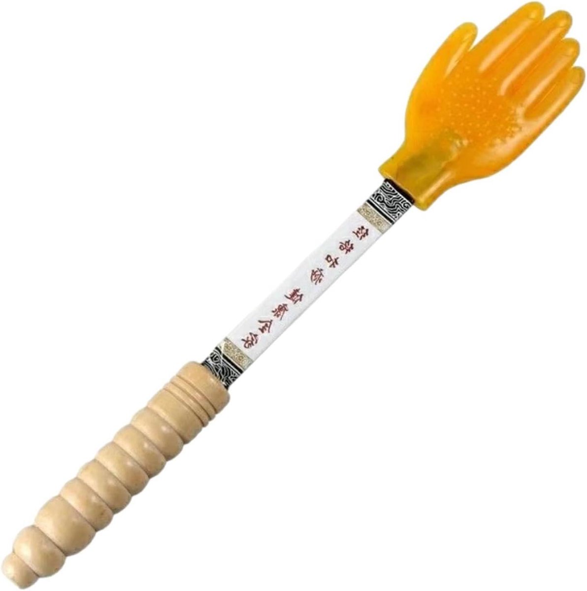 Acupressuurstimulator Vijf Vingers - Therapiehulpmiddel Klopapparaat - Spierverlichting Ontspanning - Ergonomisch Antisliphandgreep - 345 x 6 CM - Bruin