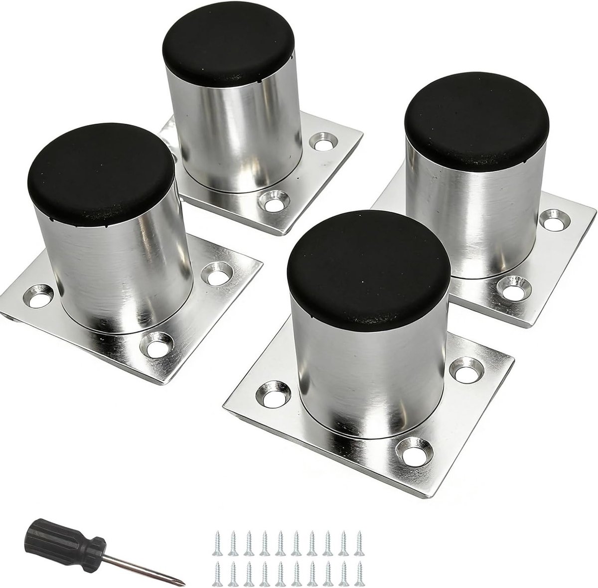 Verstelbare meubelpoten 5 cm van aluminiumlegering, antislip pads, roestvrij en slijtvast, inclusief schroeven en schroevendraaiers voor meubels