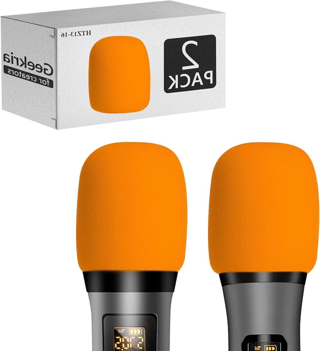 Microfoon Schuim - Windscherm Spons - Geluid Verbeteren - Beschermt Microfoon - 2 Stuks - Oranje