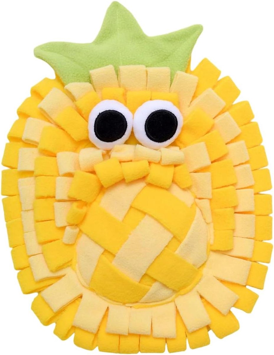 Honden Snuffelmat - Bezigheidsspeelgoed Voer - Mentale Stimulatie - Antislip Basis - Zie Beschrijving - Ananas