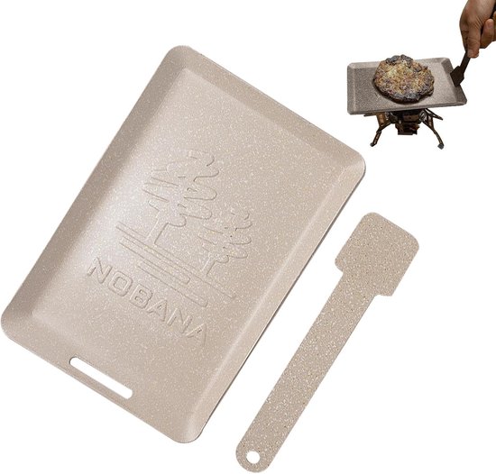 Grillpan - Gecoate koekenpan - Buiten koken - Duurzame anti-aanbaklaag - 245 x 167 cm - Beige — afbeelding 5