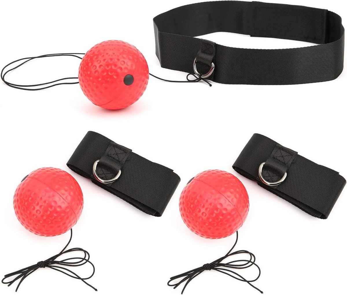 Boksbal Set - Reflex Bal - Coördinatie Trainen - Beginnervriendelijk Ontwerp - 67 cm Lengte - Rood