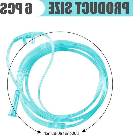 Set van 6 Neusbrillen voor Zuurstofapparaat - Comfortabele Neusglazen voor Ademhalingstherapie, Zuurstofslang en Ademhalingsondersteuning — afbeelding 5