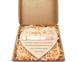 Herinneringsbord Hout - Aankondiging Bord - Zwangerschap Melden - Met Cadeaubox - Een Maat - Geel