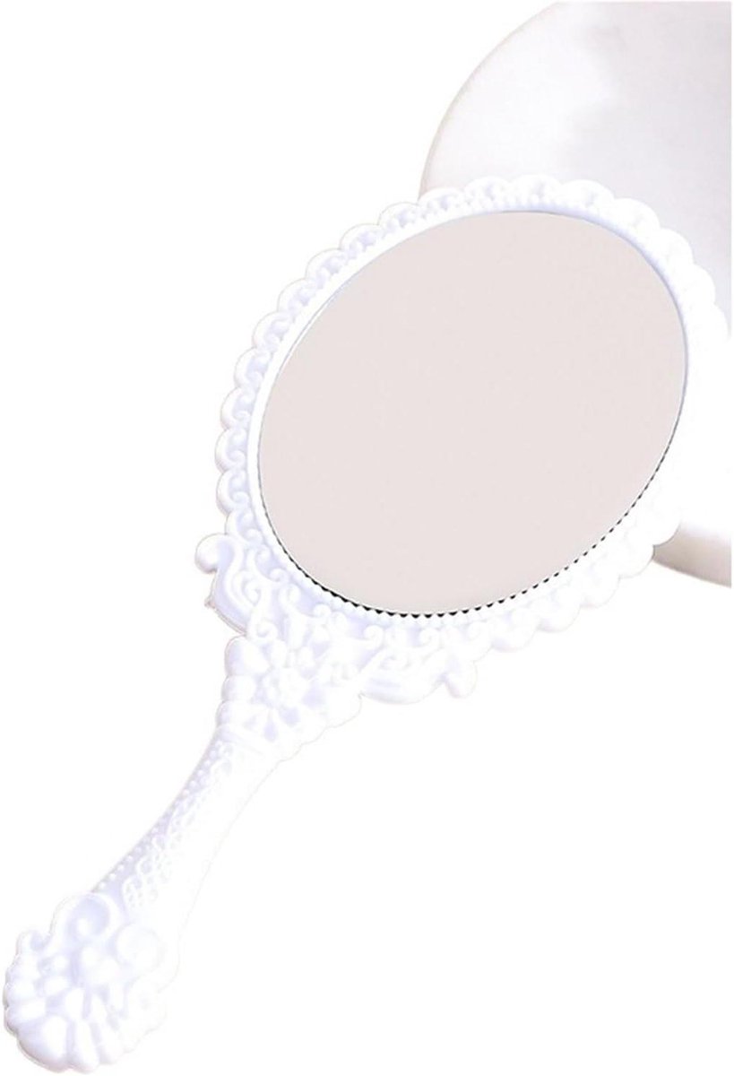 Handspiegel - Make-up spiegel - Schoonheidsroutine - Kristalheldere reflectie - 18 cm - Wit