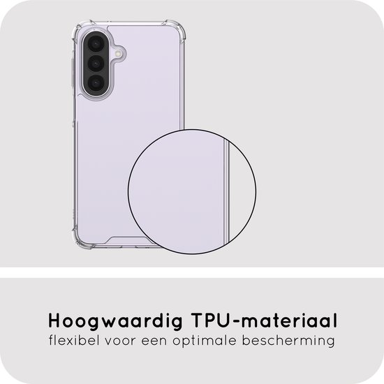 Gedetailleerde close-up van de doorzichtige FlexImpact Case, met hoogwaardig TPU-materiaal.