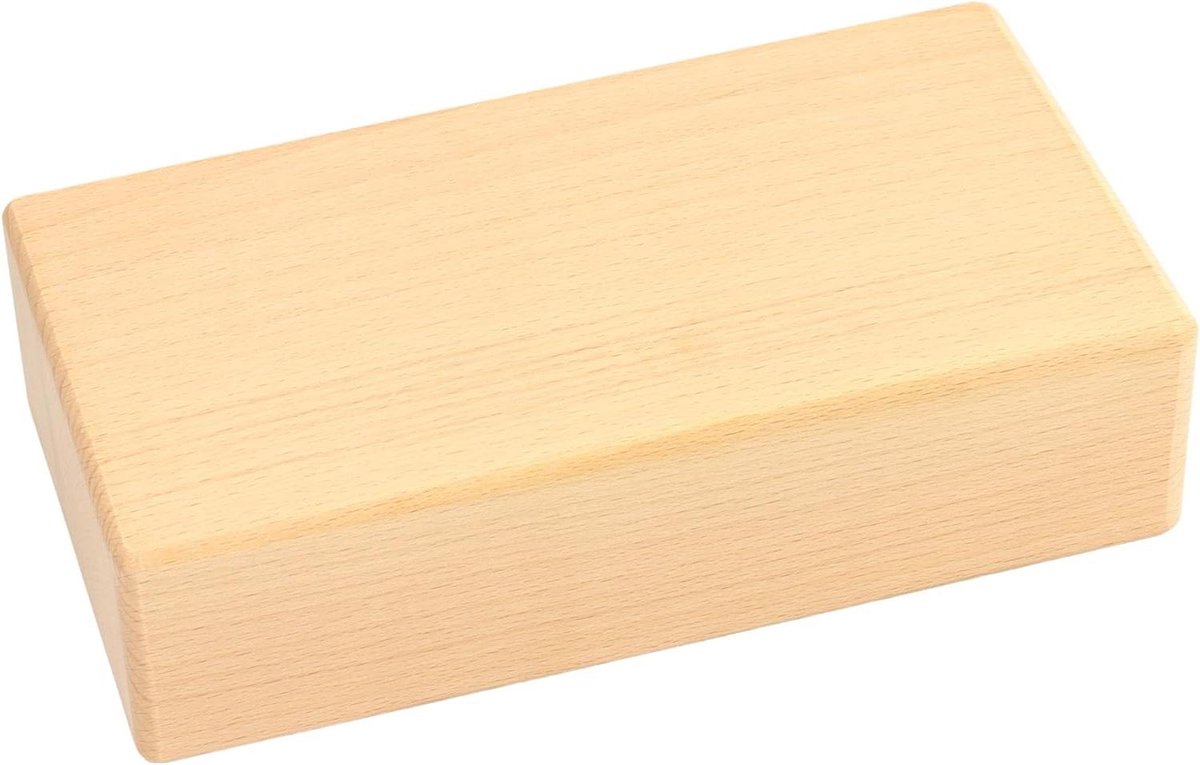 Yoga Blok - Houten Steun - Oefeningen Ondersteunen - Duurzaam Beukenhout - 22.5 x 12 x 6 cm - Natuurlijk