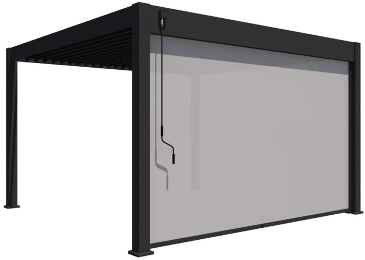 Orion Pull Down Zijscherm - 300 cm - Antraciet - Zijscherm voor Orion terrasoverkapping - Voor meer privacy, beschutting, schaduw onder uw overkapping