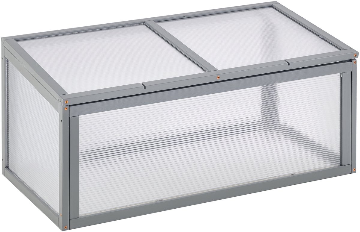 Bol.com Outsunny koud frame - met houten frame - 90L x 46B x 40H cm - grijs aanbieding