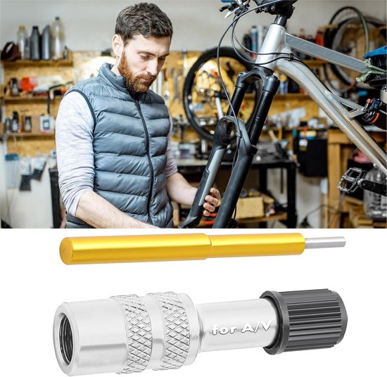 Voorvorkventieladapter Fiets - Schokpomp Adapter - Fietsbanden Oppompen - Geïntegreerde Afdichtring - 47.3 x 11.3 mm - Zilver — afbeelding 3