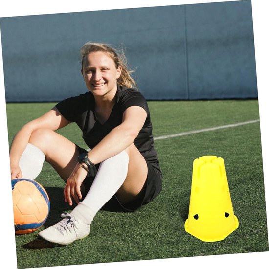 Voetbal Trainingskegels - Sport kegels - Behendigheidstraining - Felle Kleur - 30.5x24.7x24.7cm - Geel — afbeelding 2