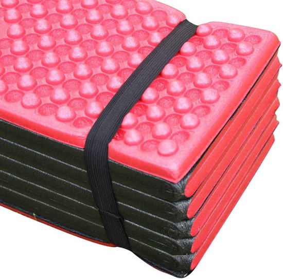 Slaapkussen Eierkrat - Picknickmat Kampeerpad - Comfortabel Slapen Buiten - Ergonomisch Eiertrogontwerp - 190x57x2 cm - Rood van Merkloos — afbeelding 5