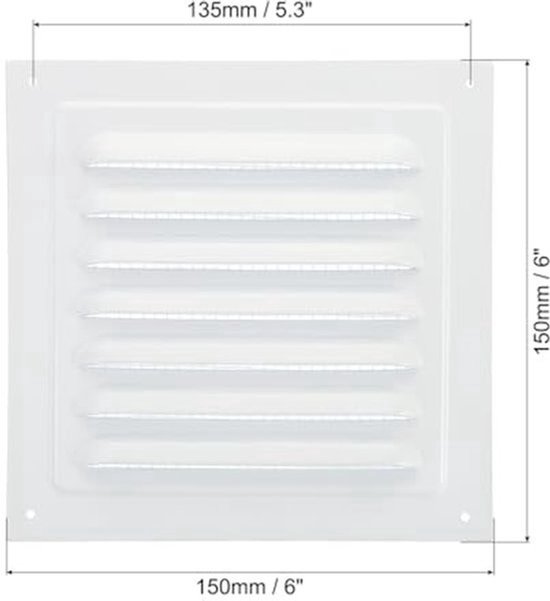 Foto: Aluminium ventilatie grille 6x6 inch 2 pack voor buitenwand ventilatie cover voor keuken en badkamer