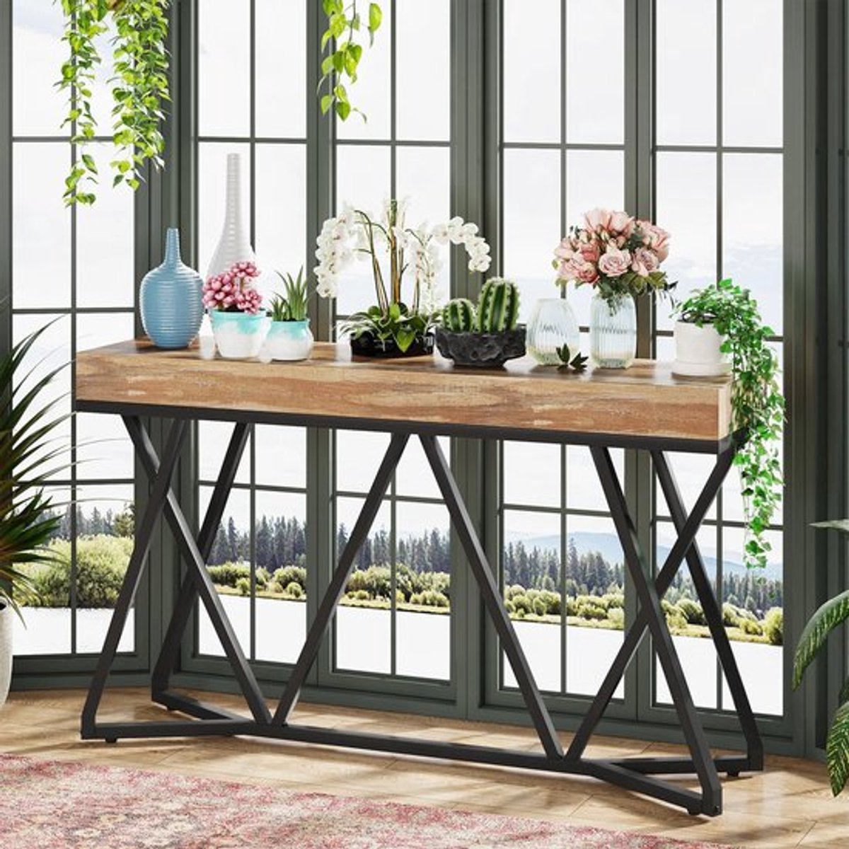 Sofa Tafel – Haltafel – Sidetable – TV-Meubel – MDF Tafelblad – Metalen Frame – Draagkrach