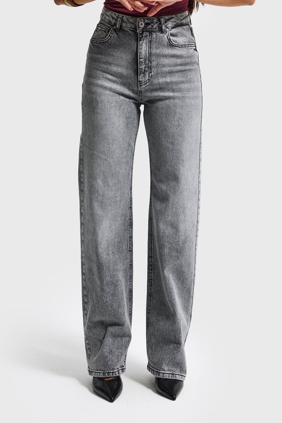 It's Basic - STRAIGHT MID RISE JEANS - STEEL