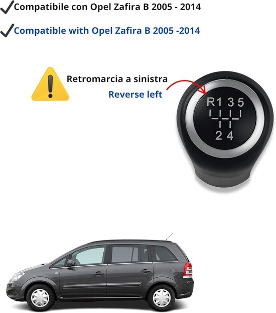 Versnellingspook Zwart - Pookknop Auto - Auto Interieur Vernieuwen - 5 Versnellingen Achteruit Links - 1 Stuk - Zwart — afbeelding 5