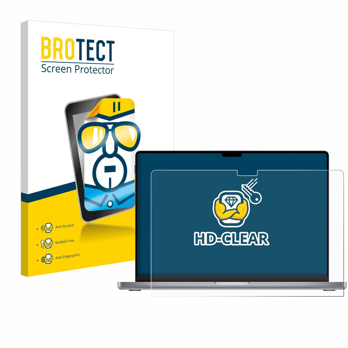 BROTECT - Screenprotector voor Apple MacBook Pro 16" 2021 - Folie Beschermfolie transparant
