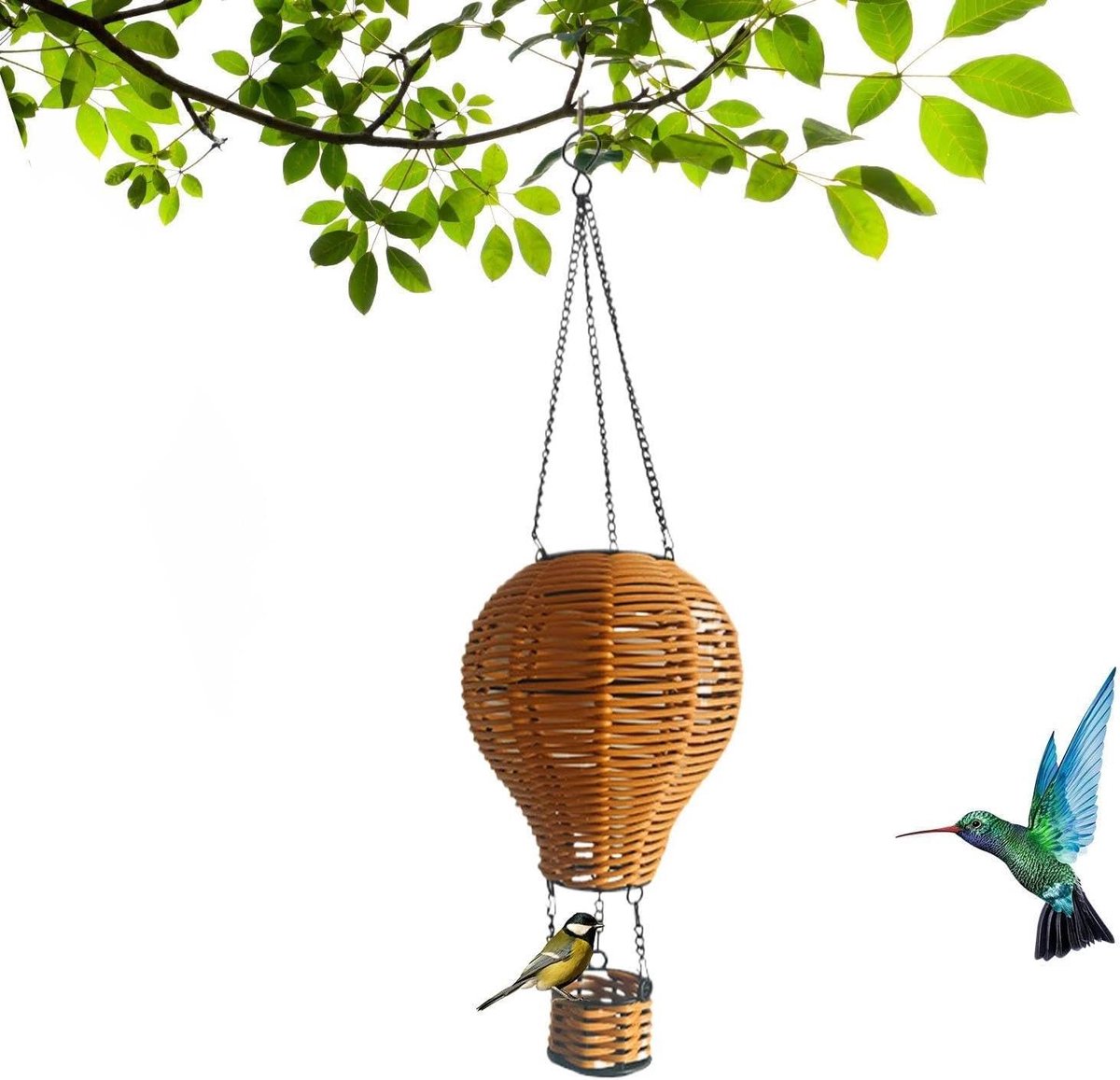 Rotan Lantaarns Buiten - Hanglamp Zonne-energie - Sfeerverlichting Tuin - Luchtballon Ontw