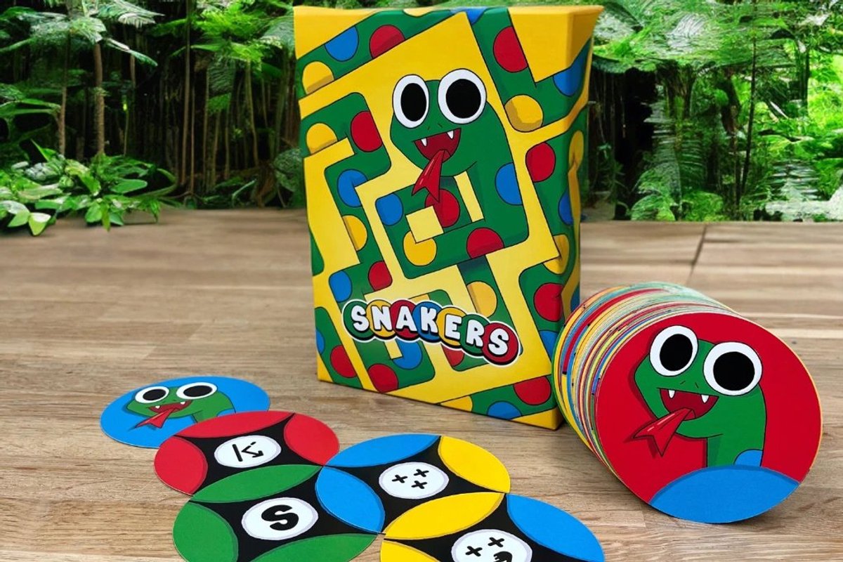 Asmodee kaartspel Snakers familiespel kleurrijk slangen spel. — afbeelding 4