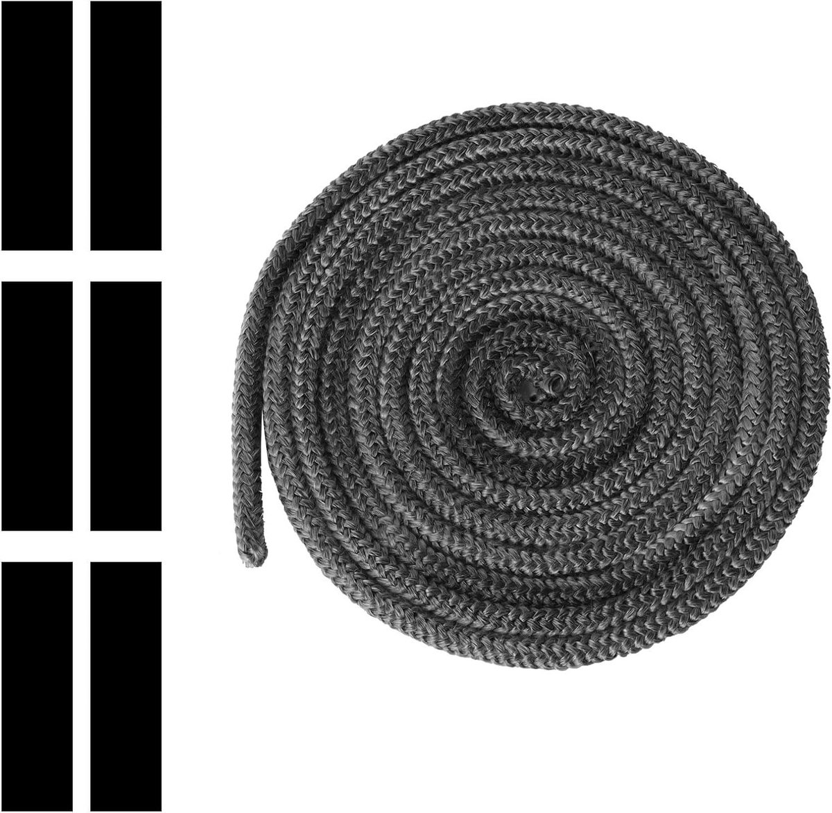 Verstevigde Hittebestendige Sealing Tape 8 mm x 3 m voor Kachel, Grill en Oven - Isolatiekoord en Vervangingsmateriaal