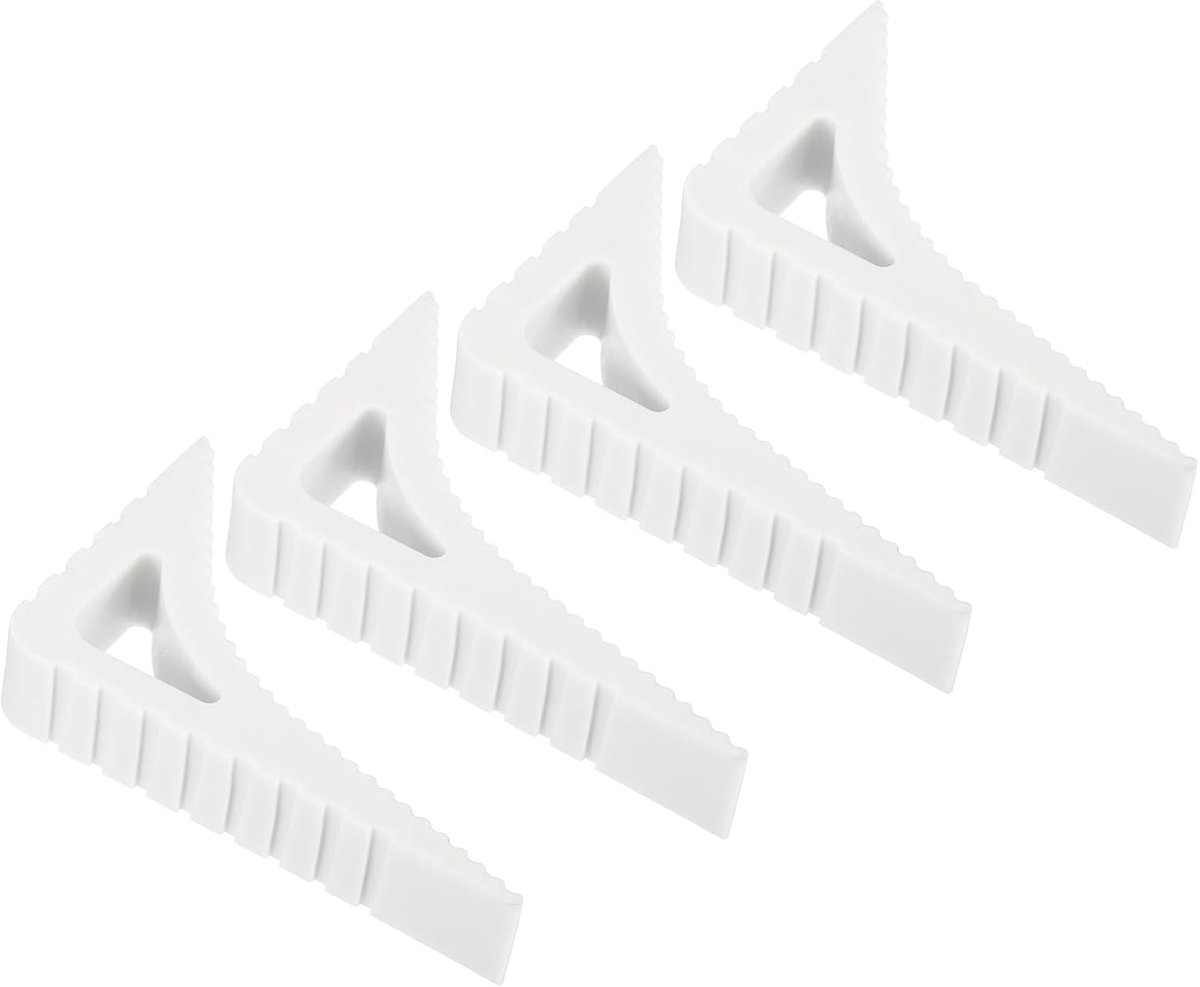 4pcs Rubber Door Stopper - Sturdy Small Door Wedge - Window Stopper for Bottom Door Floor Interior Wall, White