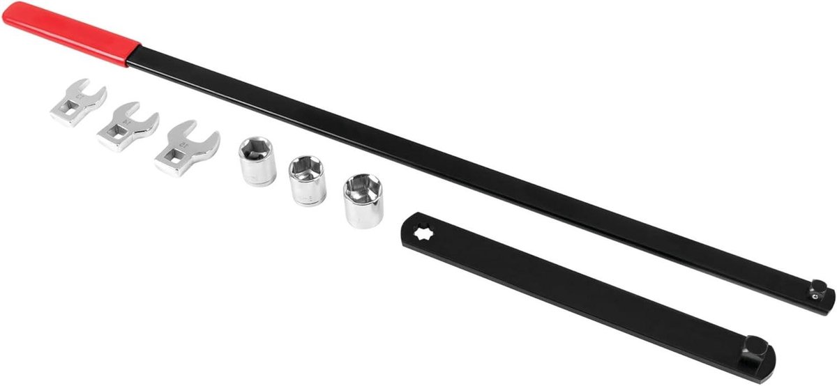 Serpentine Riem Tool - Multiriem Tool - Motoronderhoud - Veerbelaste Katrollen - 8-delig - Zilver
