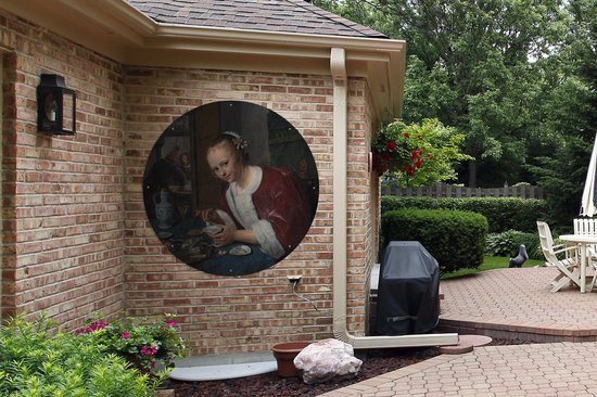 Tuincirkel Het oestereetstertje - Jan Steen - 120x120 cm - Ronde Tuinposter - Buiten