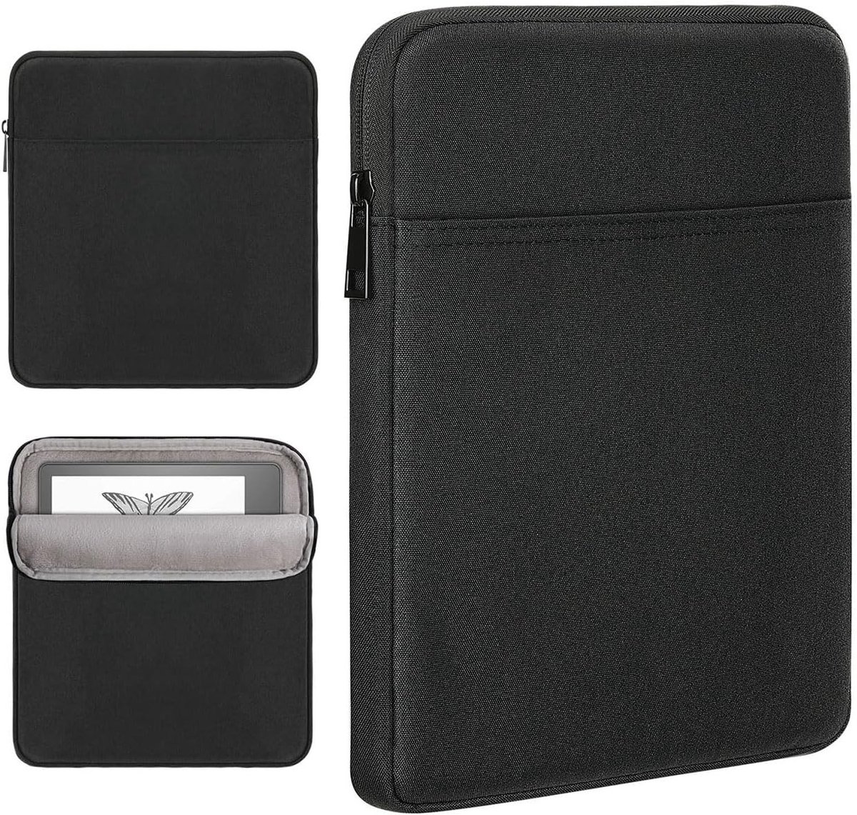 Beschermende Tablet Sleeve voor Kindle Scribe 10.2 inch 2022 - Draagtas met Dubbele Vakken, Zwart, Ideaal voor Reizen en Bescherming
