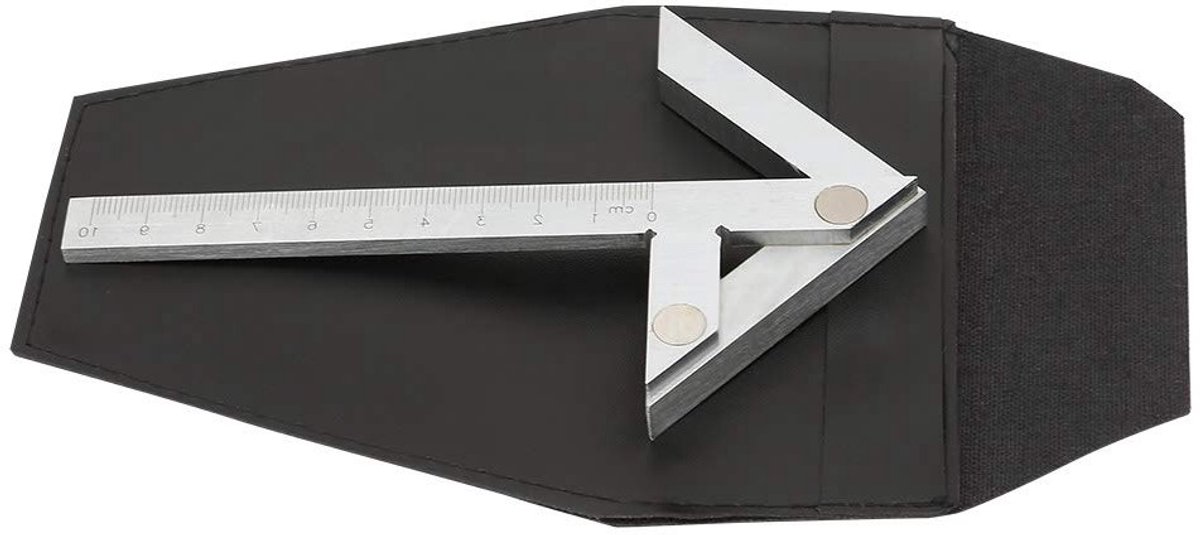 Centrum Finder voor Rondmateriaal - Zentrierwinkel van Koolstofstaal voor Precisie Markeren van Rondstaven en Metingen, 100 x 70 mm
