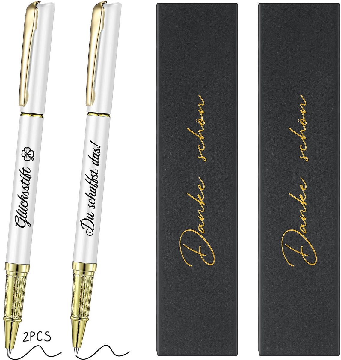 Dailygoods- Balpen Inspirerend - Geschenkd - Bedankje - Cadeau voor Leraren/Collega's - Professioneel Design - Metaal/Wit en Goud - Pen