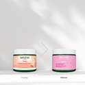 Vergelijking van oude en nieuwe Weleda Mama Zwangerschap Body Butter verpakking en potten.