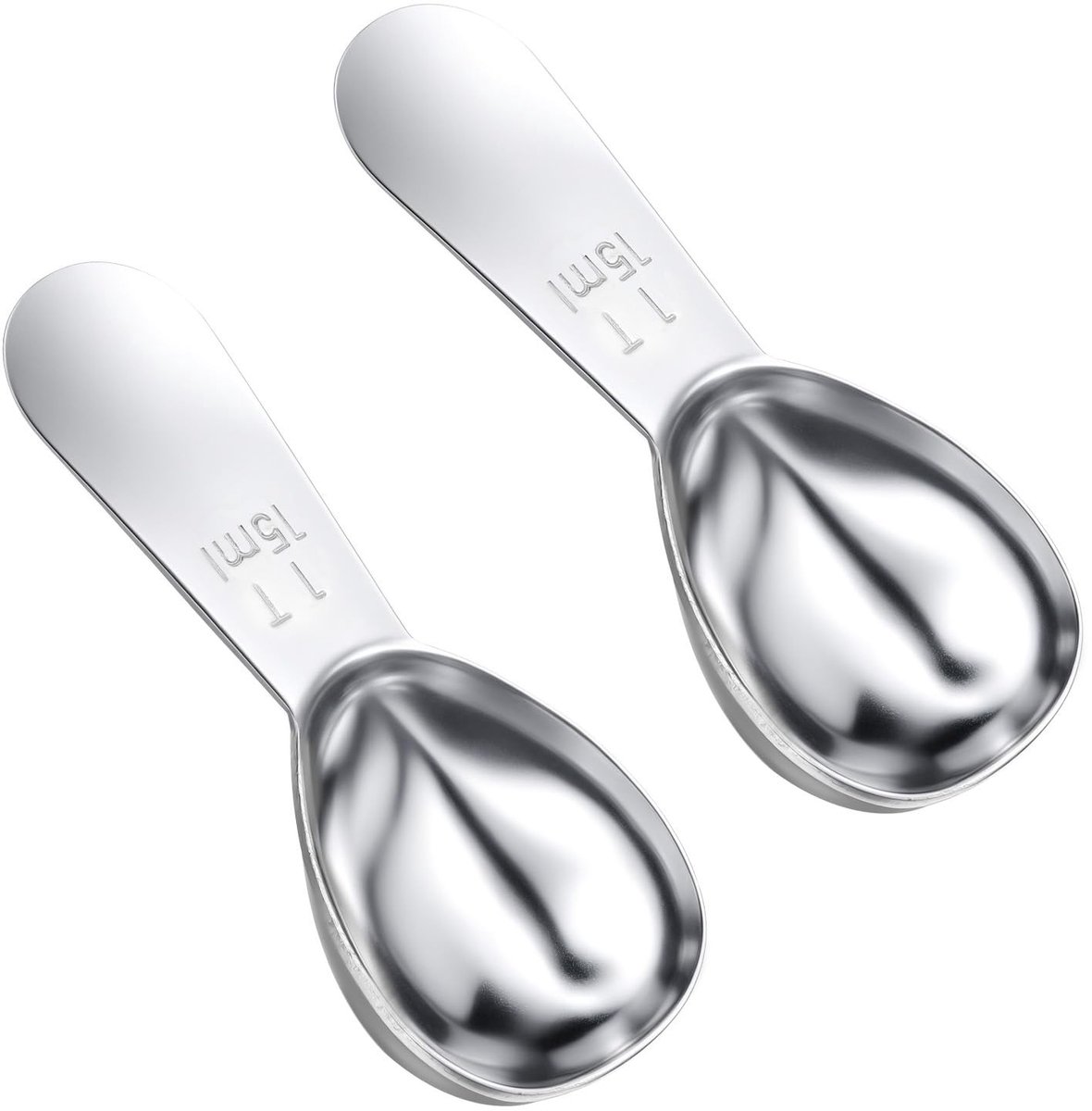 BRENZOOS- Doseerlepel Set van 2 - Roestvrij Stalen Maatlepels - Koffielepel 15 ml - Theelepel - Precisiedoseerlepel - Vaatwasmachinebestendig - Maatlepel