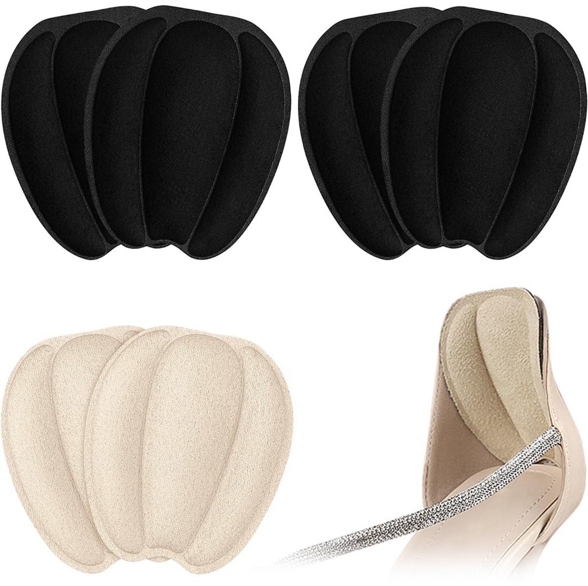 LAUZY- Tongkussens 3 Paar - Zachte Vilten Tongkussens - Antislip Tongpads - Maatverkleining - Uniseks - Schokabsorptie - Schoeninlegzolen