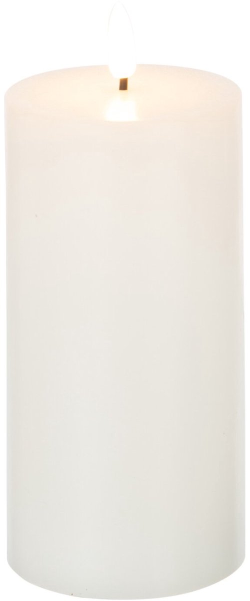 J-Line kaars - wit - medium - LED lichtjes