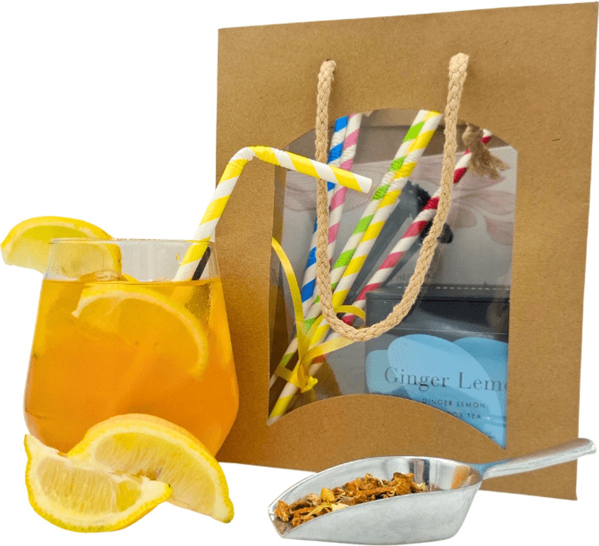 Zomers DIY IJsthee Giftbag – Maak je eigen ijsthee - Ginger Lemon