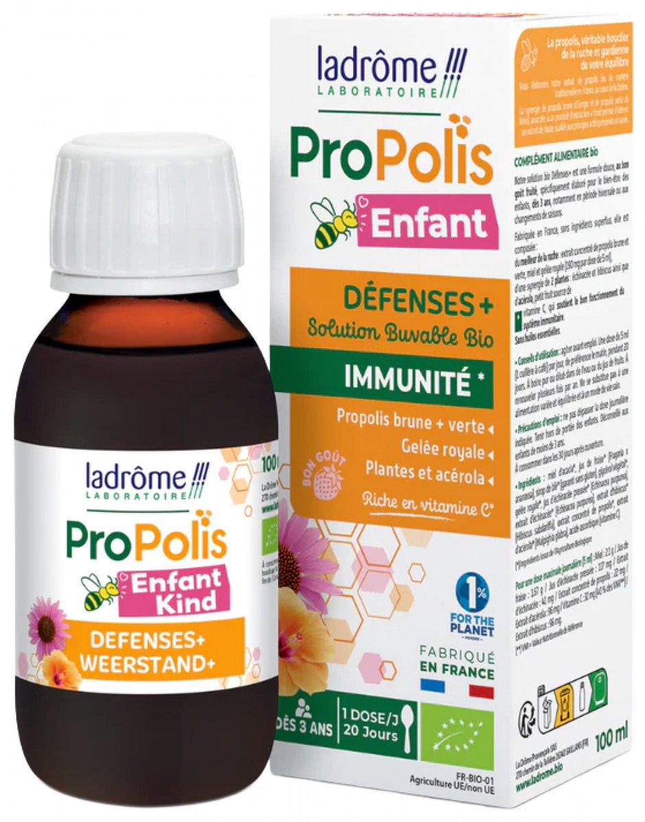 Ladrôme Propolis Kind Drinkbare Oplossing Immuniteit Bio 100 ml