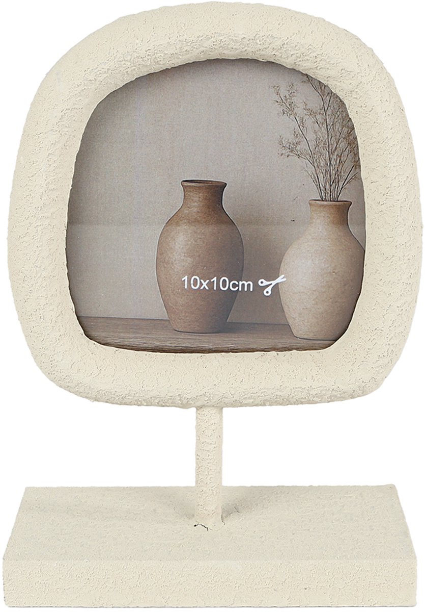 Van Manen fotolijst decoratie creme hout 10x10cm Sela 17x12x5cm.