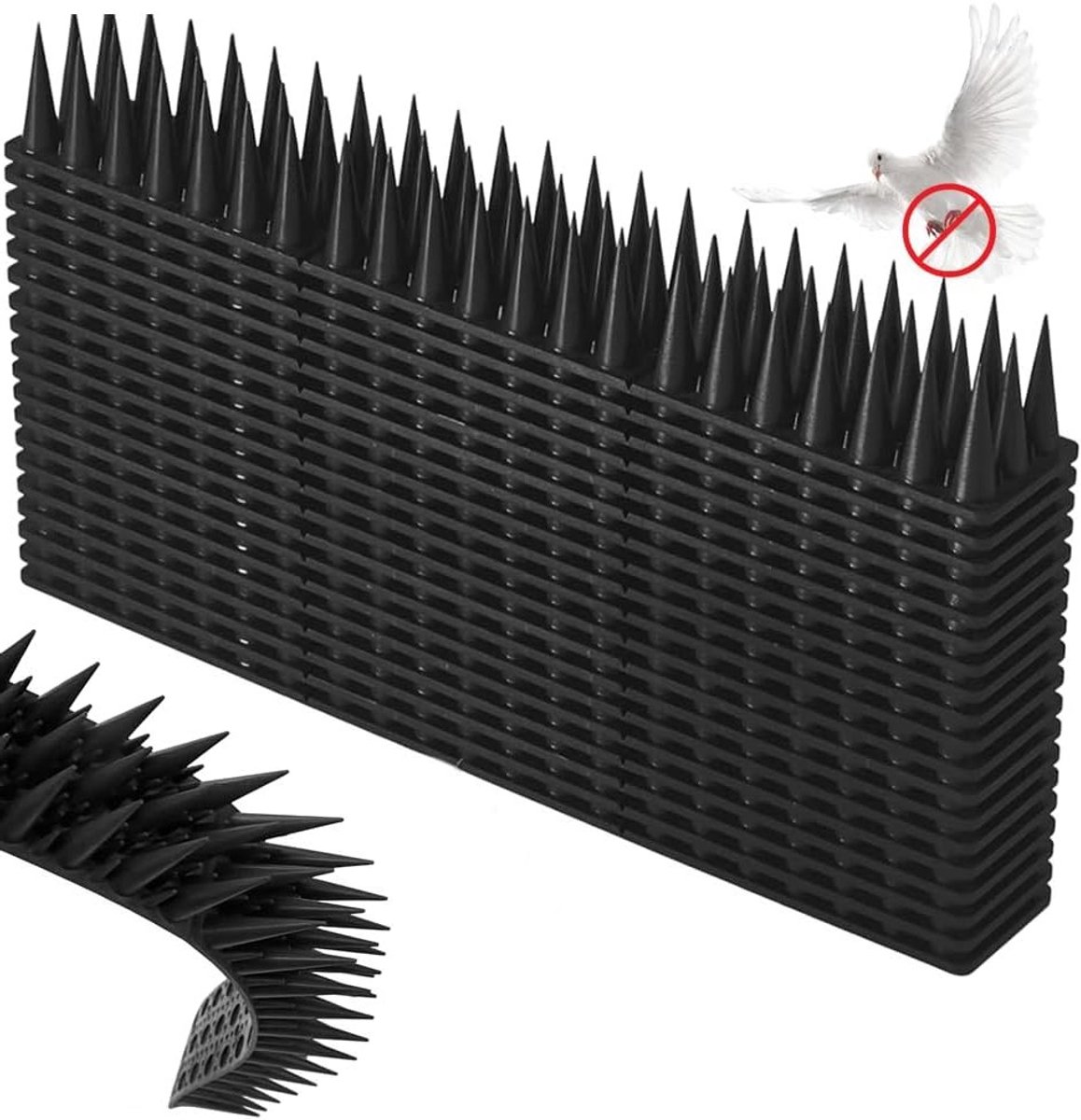 Duivenafweerspikes van kunststof voor balkon en dak, 20 stuks, vogelverschrikker, bescherming tegen duiven, katten en honden.