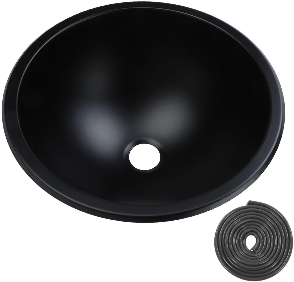 Dailygoods- Gootsteen Ronde 304 Roestvrij Staal - Grote Capaciteit 260 x 130 mm - Afvoerpoort 40 mm - Enkele Kom - Geschikt voor Kamperen - Eenvoudige Reiniging - Spoelbak