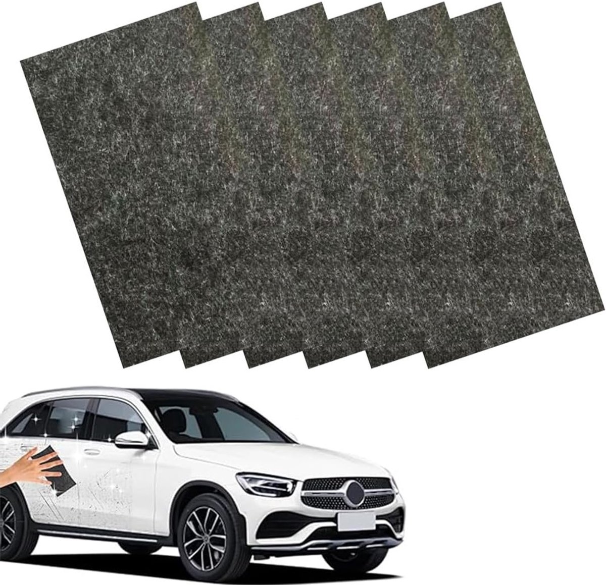 Zes stuks nano sparkle doek voor het verwijderen van krassen, vlekken en het repareren van kleine beschadigingen aan auto’s en meubels