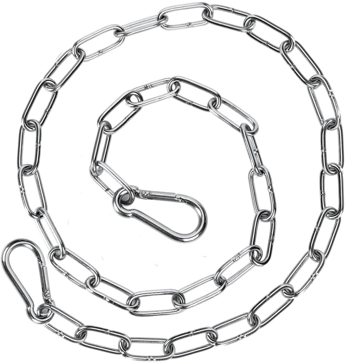 Dailygoods- Poortketting 110 cm - Roestvrij Staal - Dubbele Karabijnhaken - Boerderijpoortgrendel - Hangmat - 3 mm Dik - Ketting